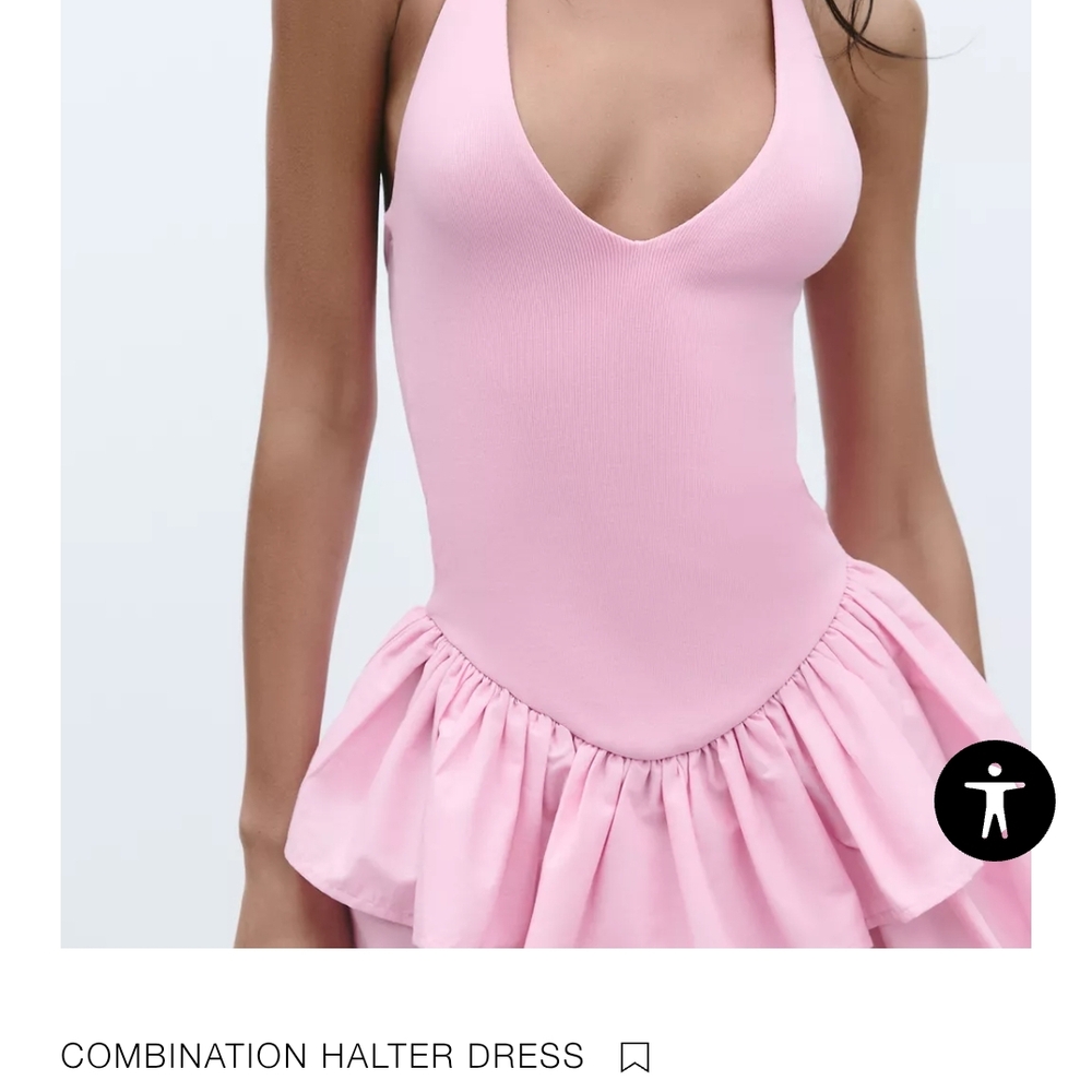 Zara Light Pink Flared Mini Dress - Picture 4 of 10